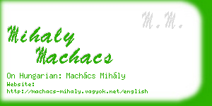 mihaly machacs business card