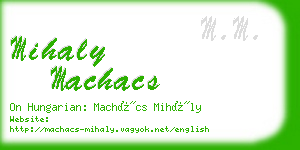 mihaly machacs business card